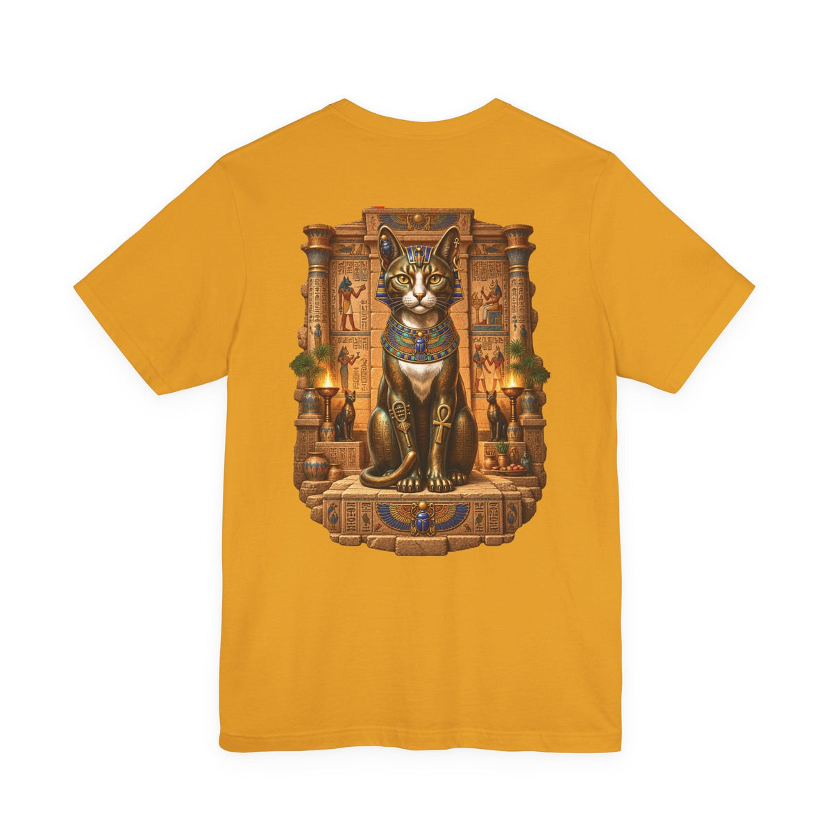 Egyptian Cat Graphic Tee — Ancient Egyptian Temple Pharaonic Cat T-Shirt Printify
