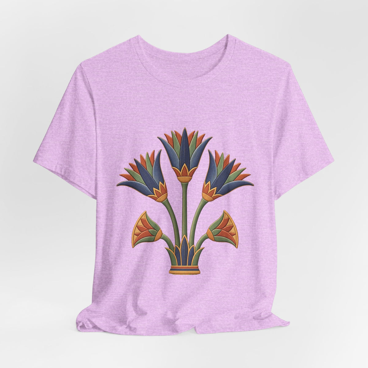 Egyptian Lotus T-Shirt — Vintage Floral Heritage Graphic Tee Printify