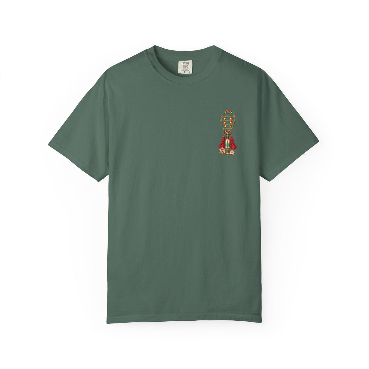 Egyptian Sistrum Christmas T-Shirt — Festive Rattle & Stars Printify