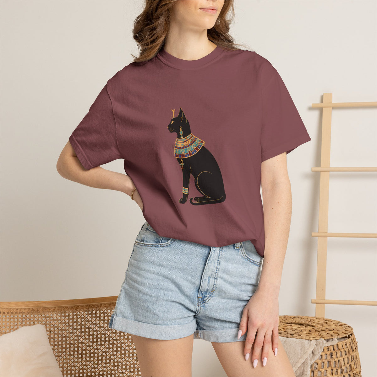 Bastet Egyptian Cat Garment-Dyed T-Shirt