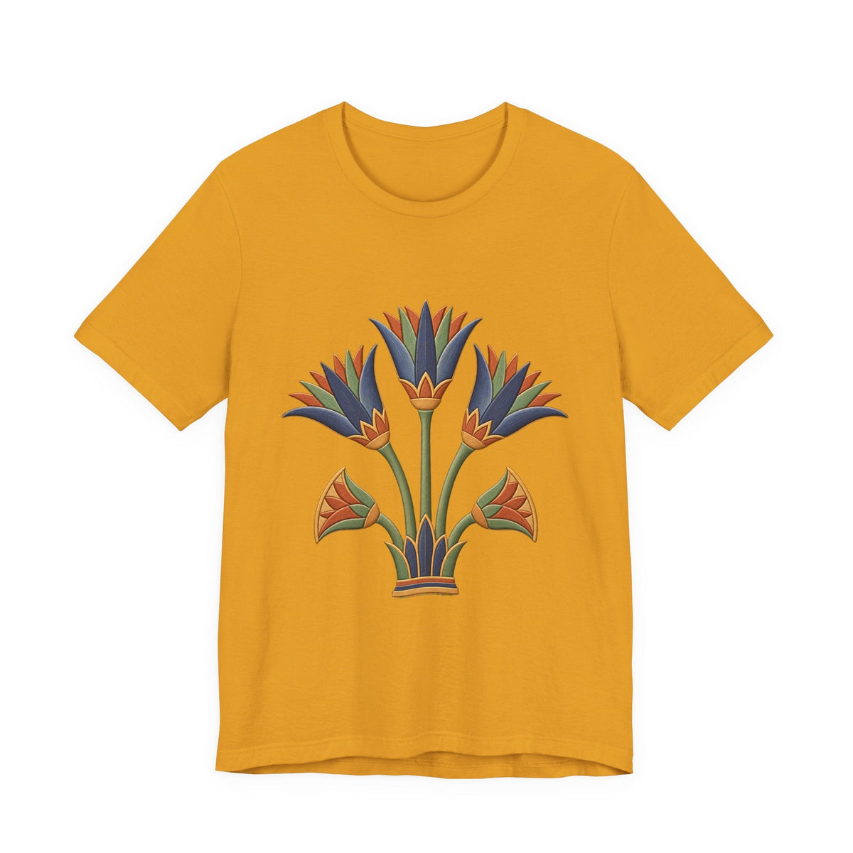 Egyptian Lotus T-Shirt — Vintage Floral Heritage Graphic Tee Printify