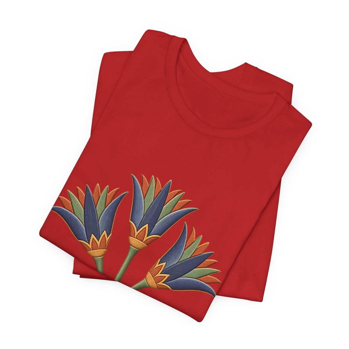 Egyptian Lotus T-Shirt — Vintage Floral Heritage Graphic Tee Printify