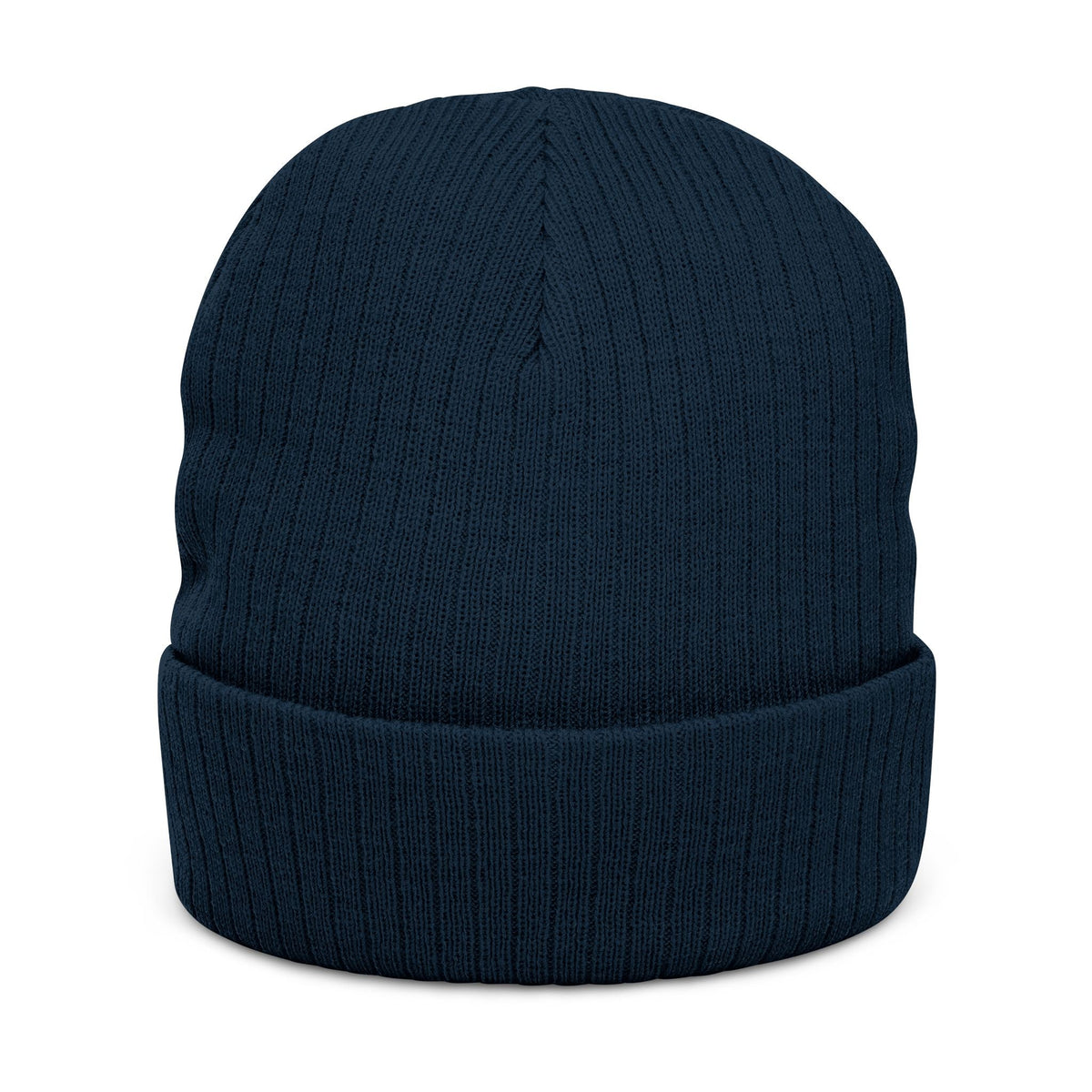 Ribbed knit beanie with embroidered eagle