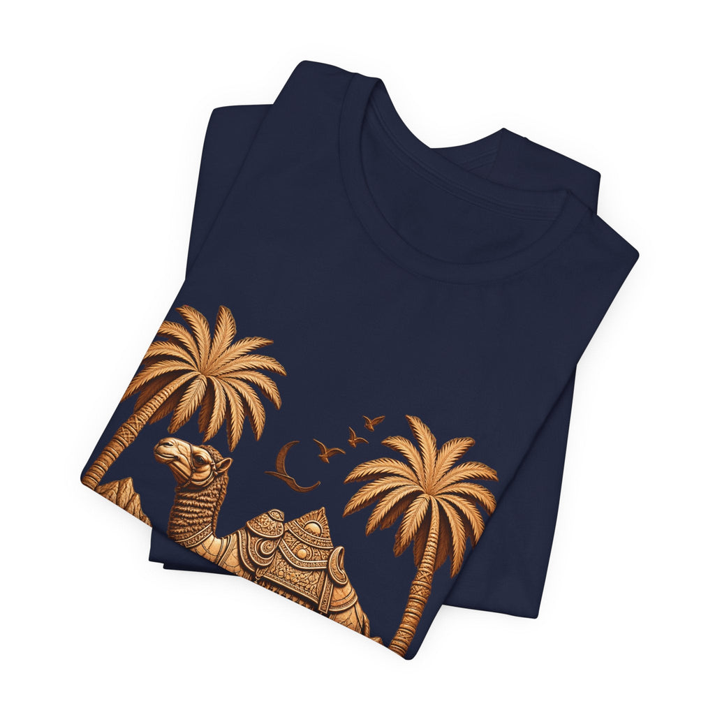 Camel Oasis T-Shirt — Egyptian Desert Palm Graphic Tee Printify