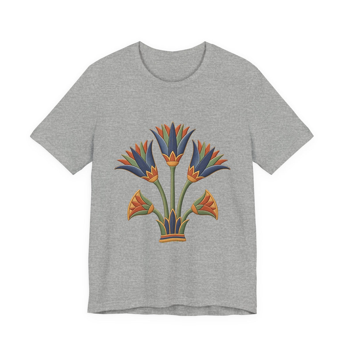 Egyptian Lotus T-Shirt — Vintage Floral Heritage Graphic Tee Printify