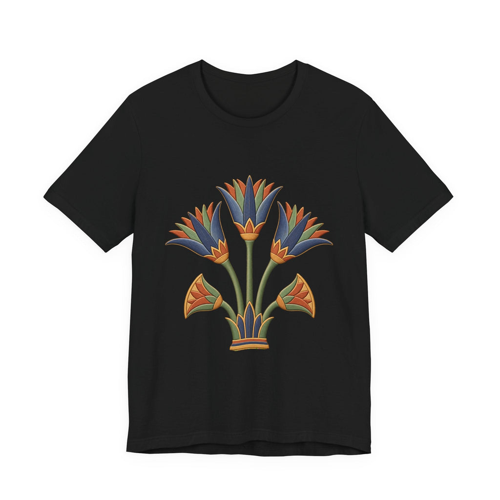 Egyptian Lotus T-Shirt — Vintage Floral Heritage Graphic Tee Printify