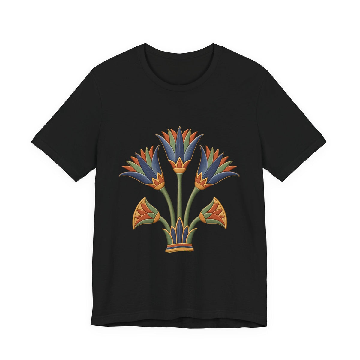 Egyptian Lotus T-Shirt — Vintage Floral Heritage Graphic Tee Printify