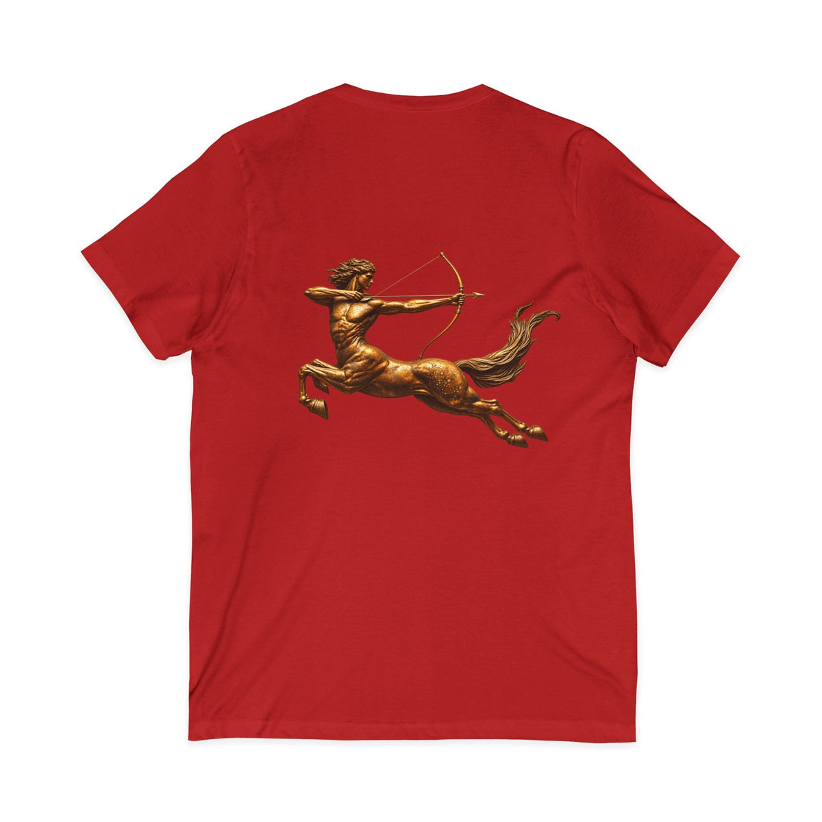V-neck T-shirt with archer centaur graphic