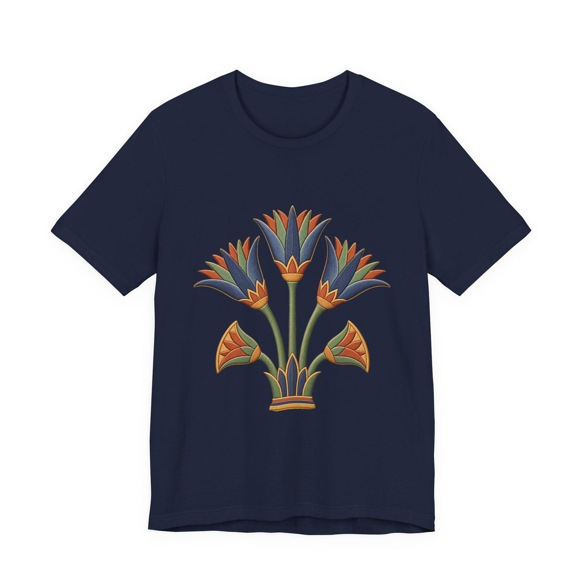 Egyptian Lotus T-Shirt — Vintage Floral Heritage Graphic Tee Printify