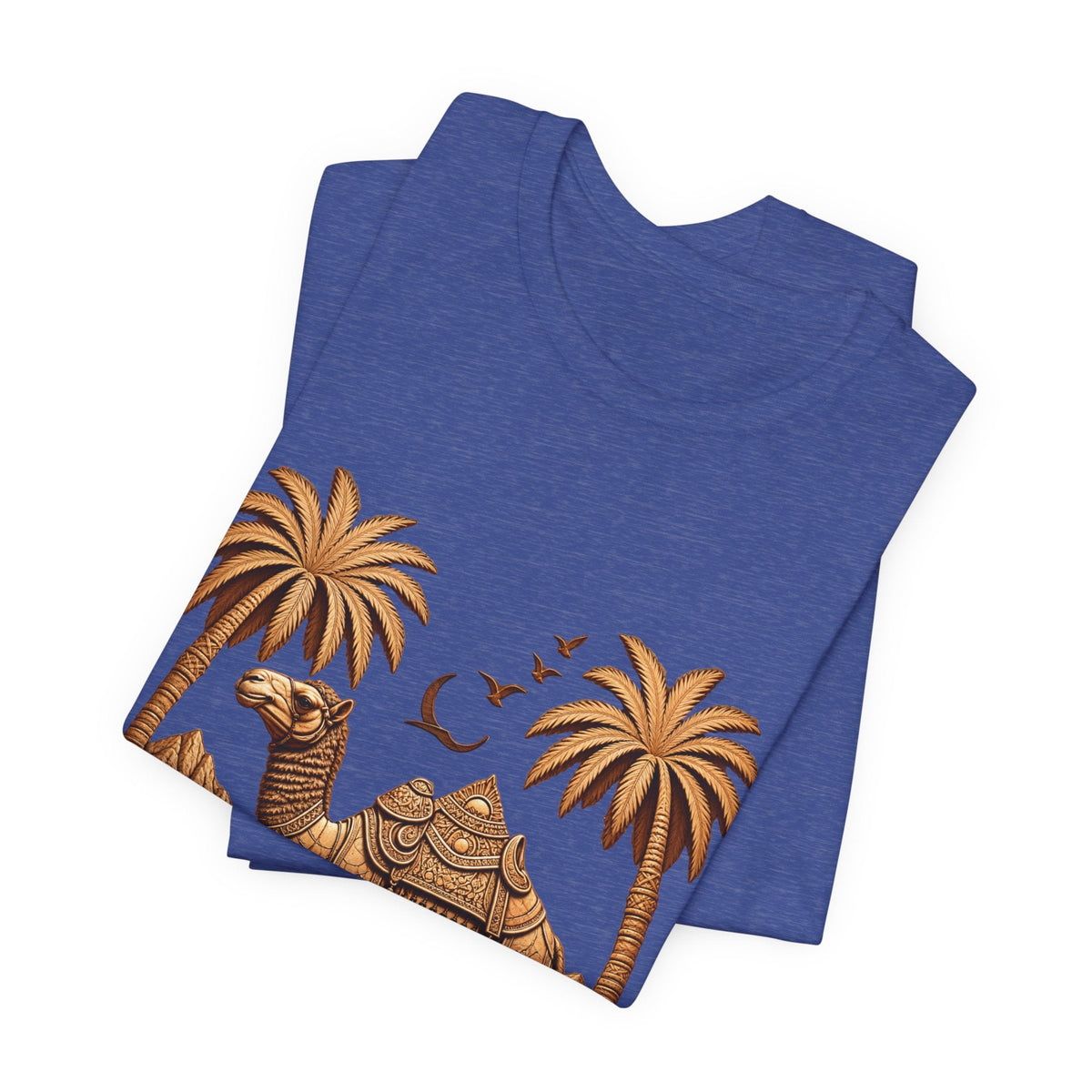 Camel Oasis T-Shirt — Egyptian Desert Palm Graphic Tee Printify