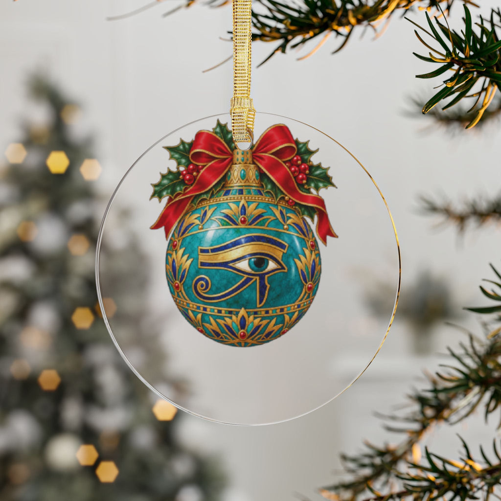 Egyptian Eye of Horus Christmas Ornament, Acrylic Ornament Printify