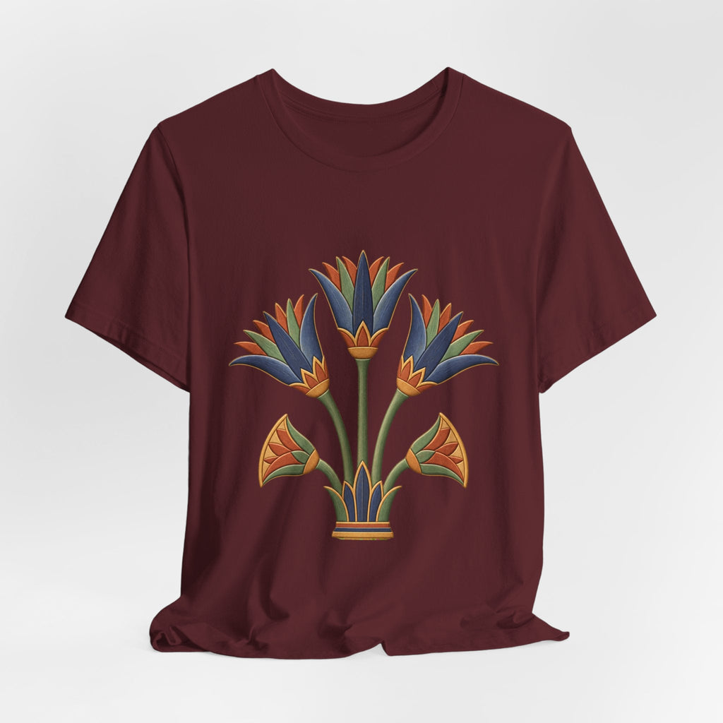 Egyptian Lotus T-Shirt — Vintage Floral Heritage Graphic Tee Printify