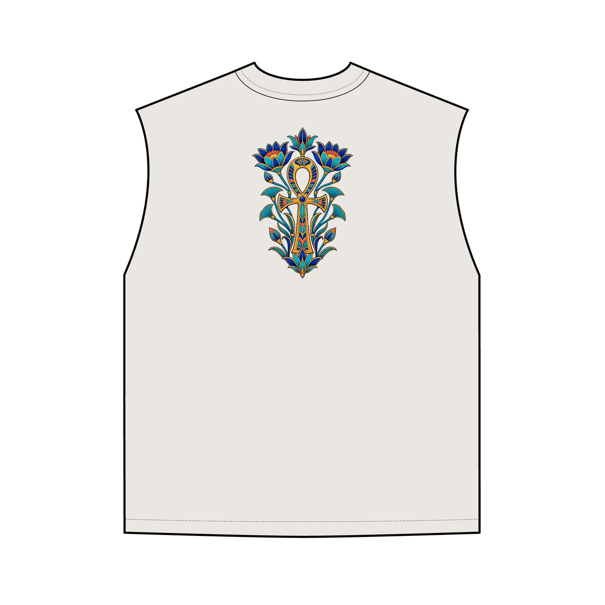 Egyptian Lotus Ankh Garment-Dyed Tank Top – Unisex Printify