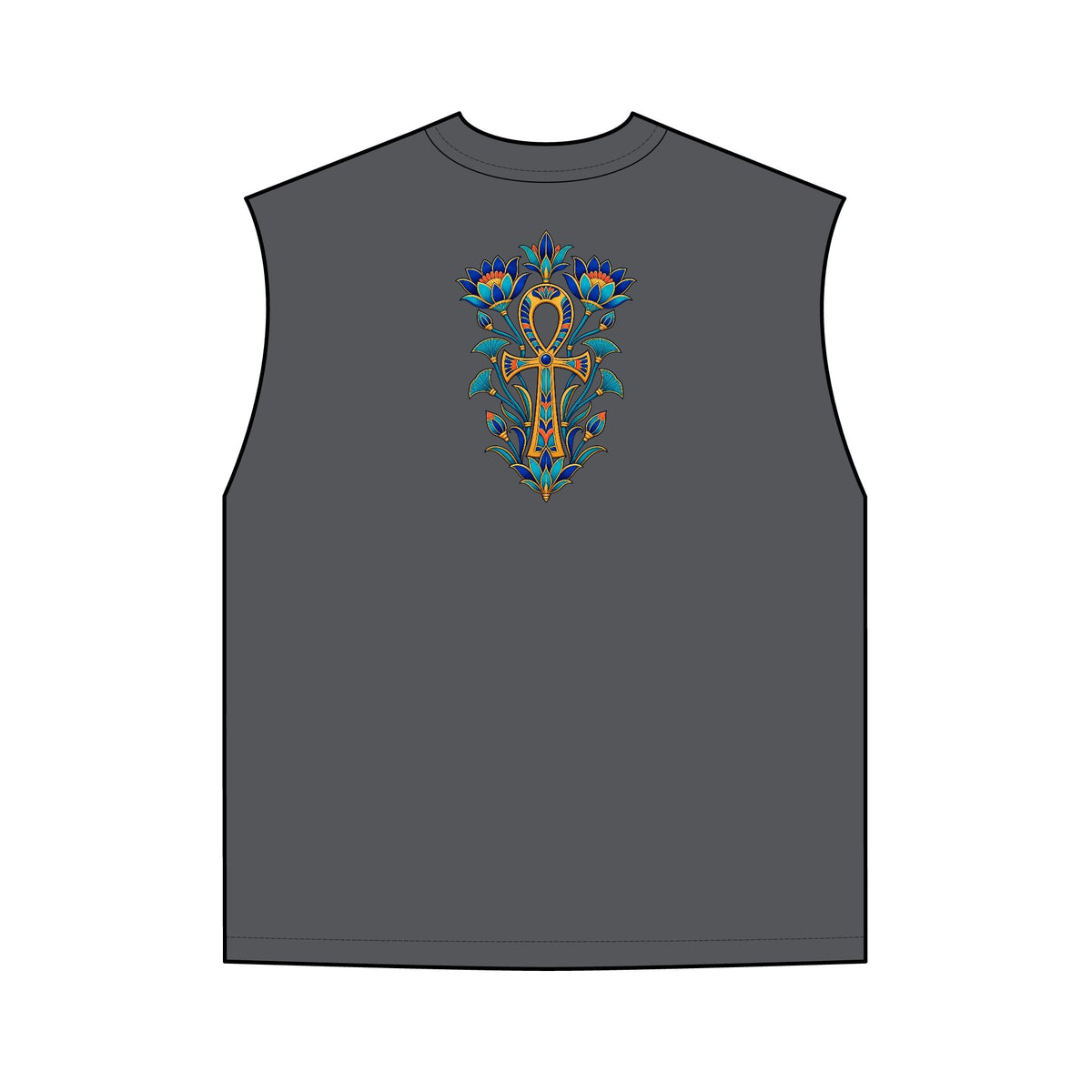 Egyptian Lotus Ankh Garment-Dyed Tank Top – Unisex Printify