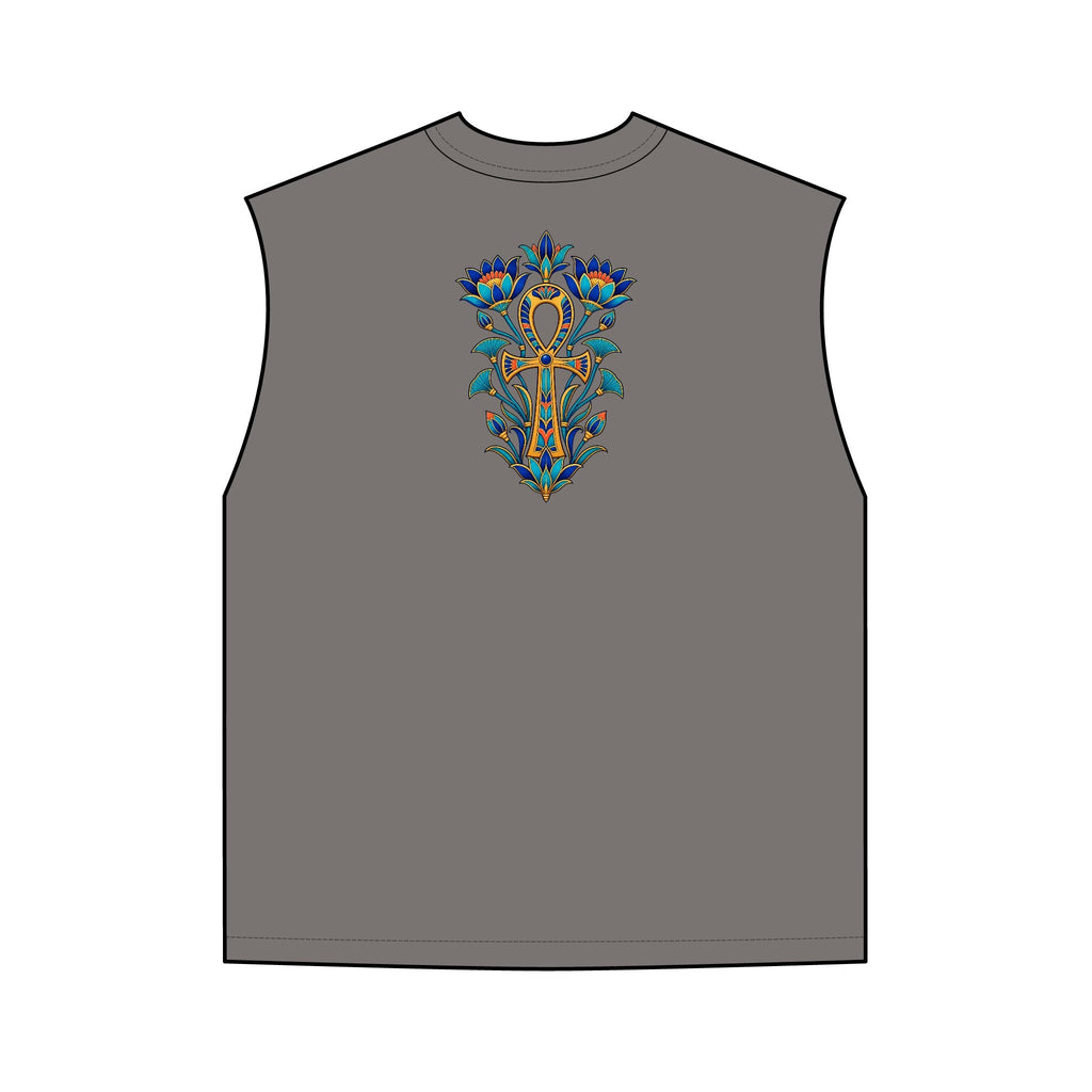 Egyptian Lotus Ankh Garment-Dyed Tank Top – Unisex Printify