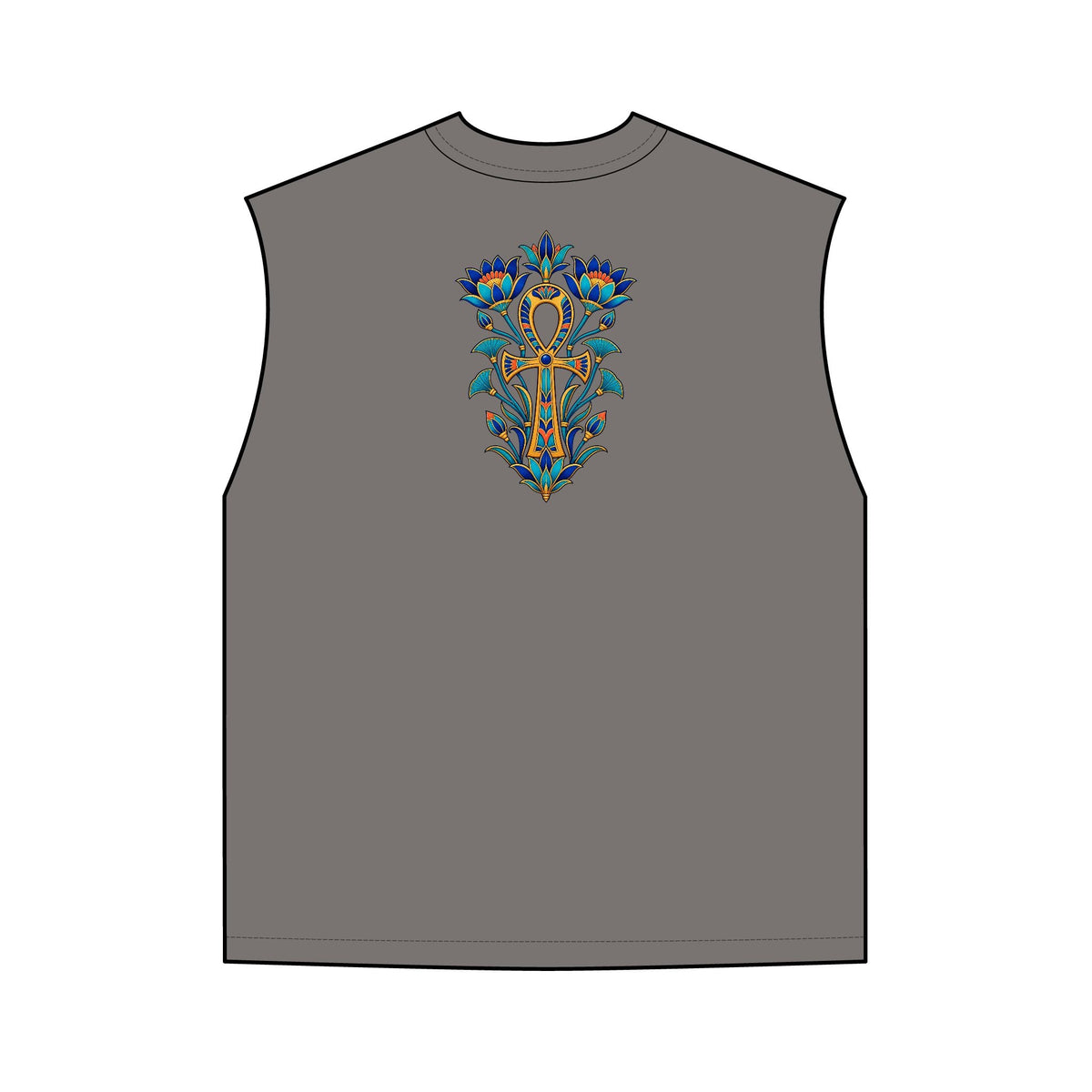 Egyptian Lotus Ankh Garment-Dyed Tank Top – Unisex Printify