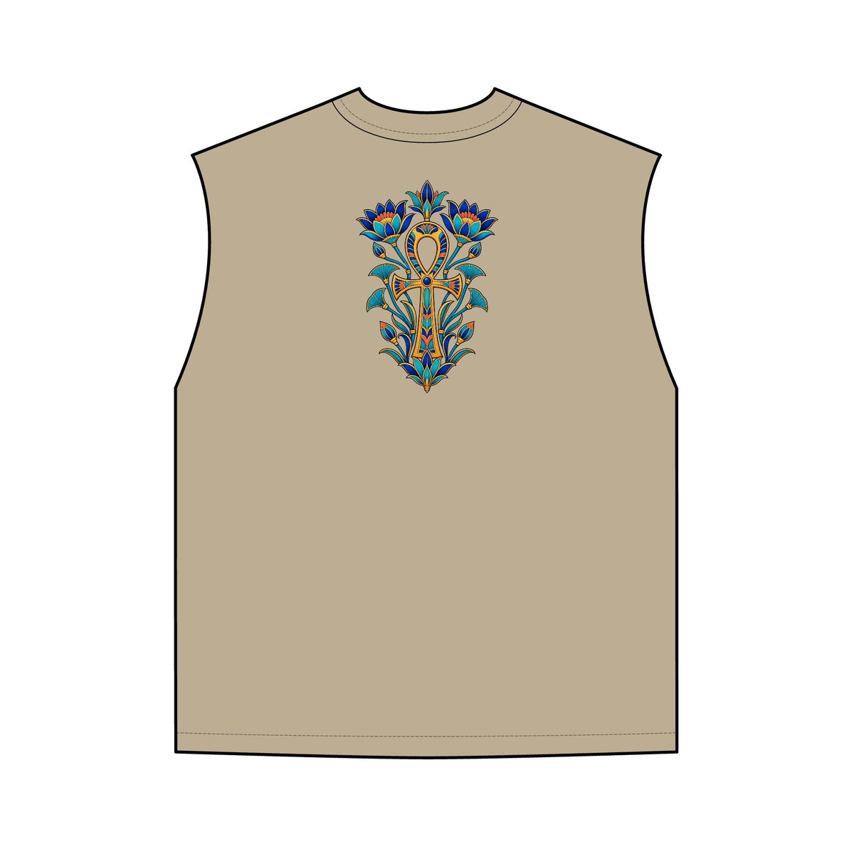 Egyptian Lotus Ankh Garment-Dyed Tank Top – Unisex Printify