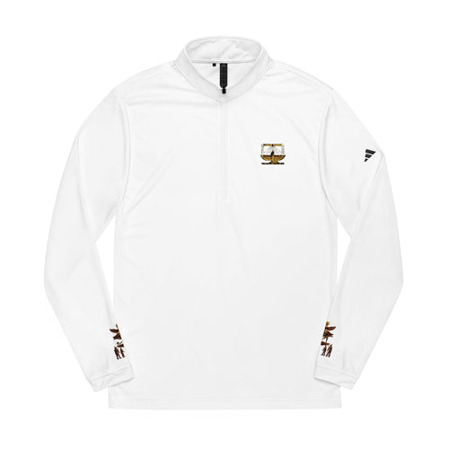 Egyptian Heritage adidas® lightweight quarter-zip pullover in recycled polyester with contrast logo on sleeve