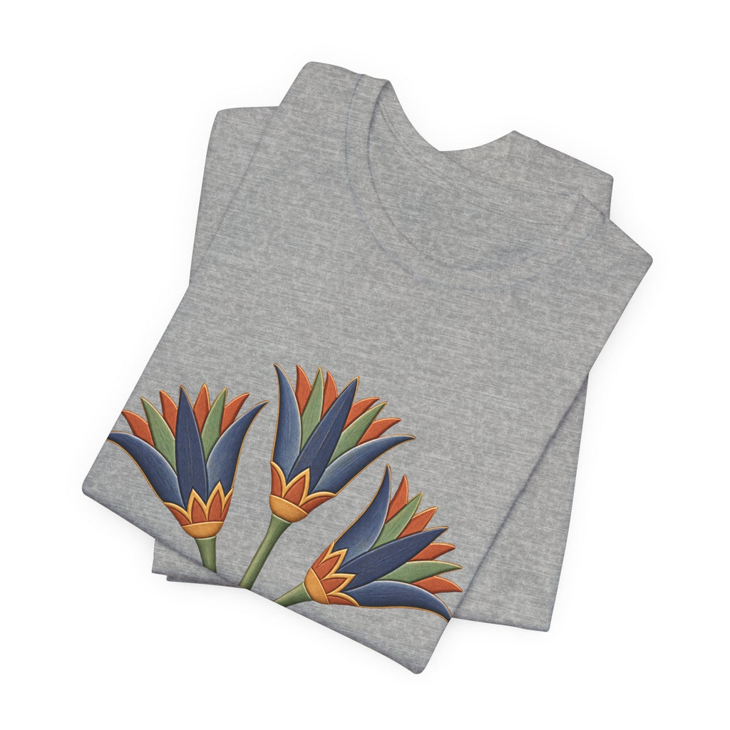 Egyptian Lotus T-Shirt — Vintage Floral Heritage Graphic Tee Printify