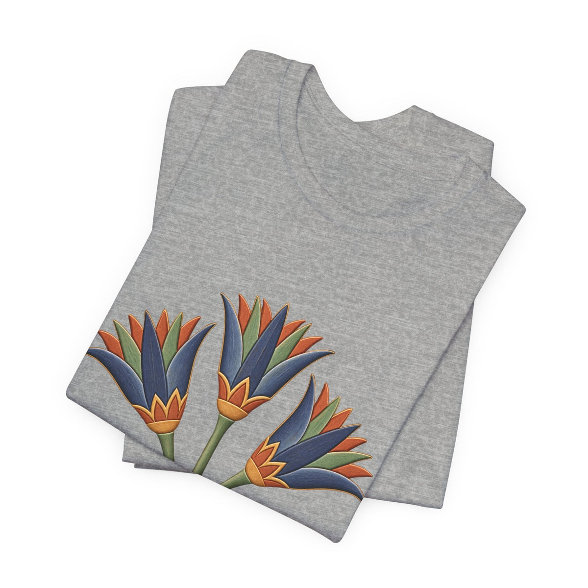 Egyptian Lotus T-Shirt — Vintage Floral Heritage Graphic Tee Printify