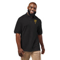 Unisex polo with gold Eye of Horus and ankh embroidery