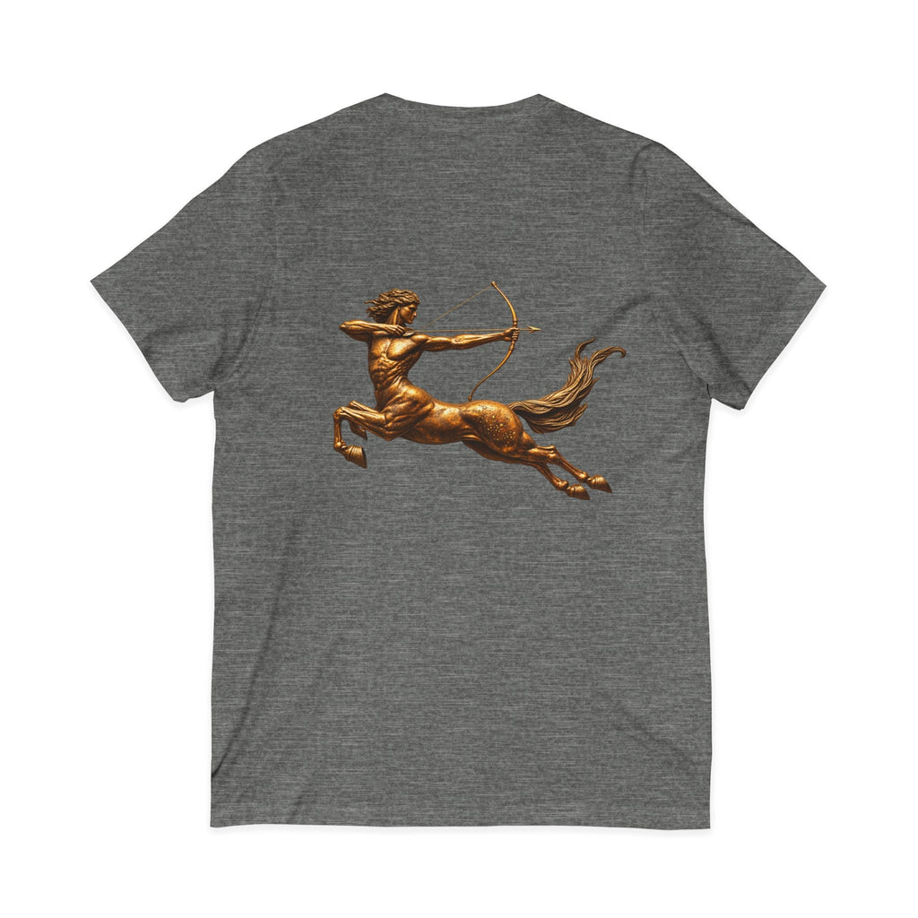 V-neck T-shirt with archer centaur graphic