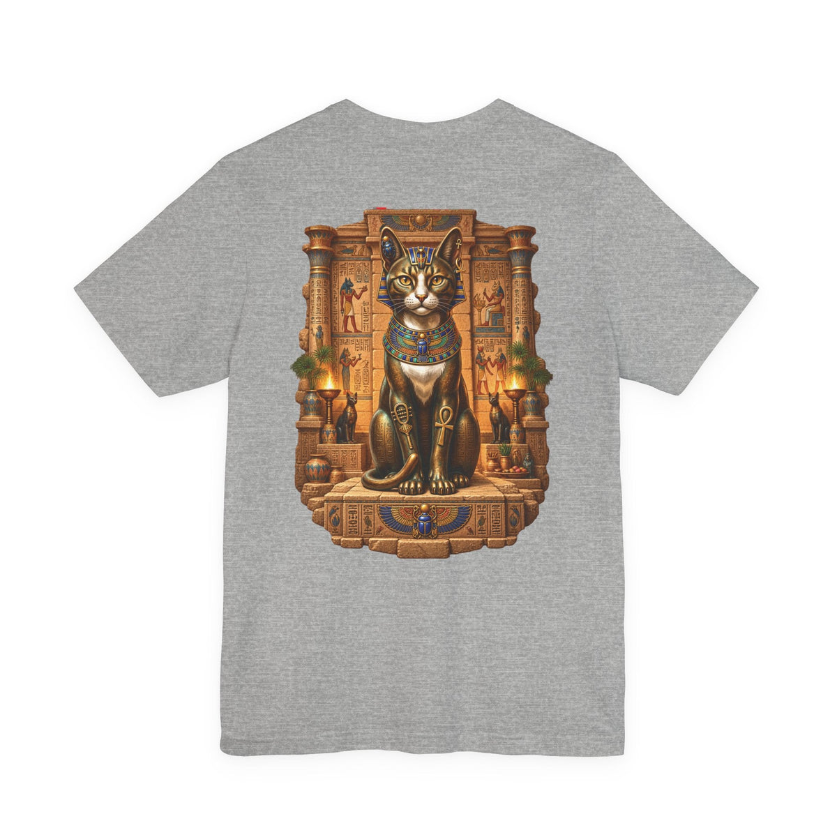 Egyptian Cat Graphic Tee — Ancient Egyptian Temple Pharaonic Cat T-Shirt Printify