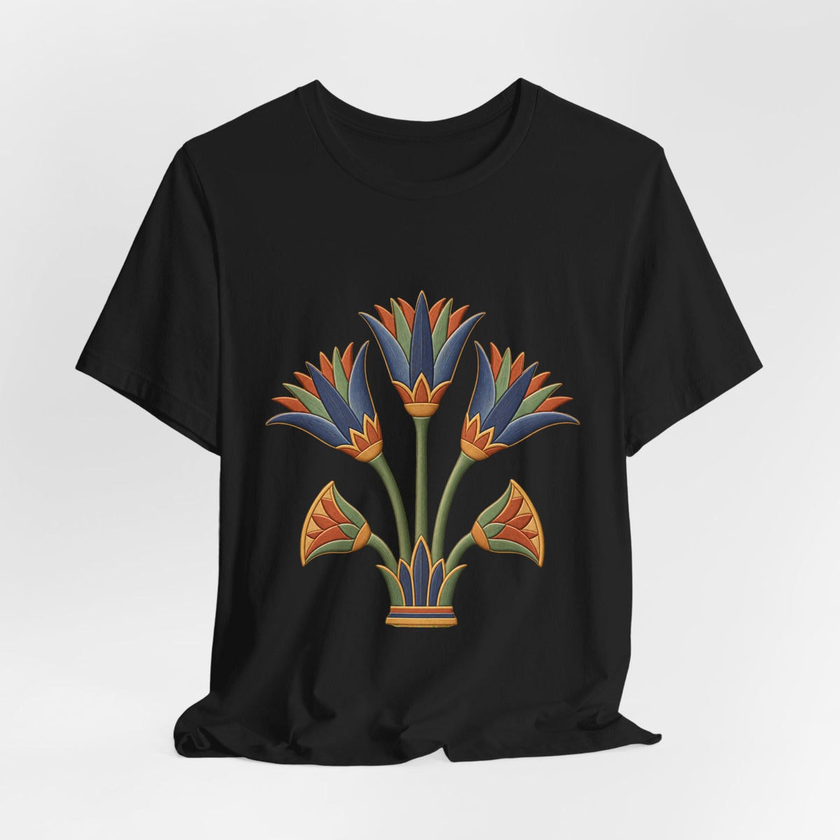 Egyptian Lotus T-Shirt — Vintage Floral Heritage Graphic Tee Printify