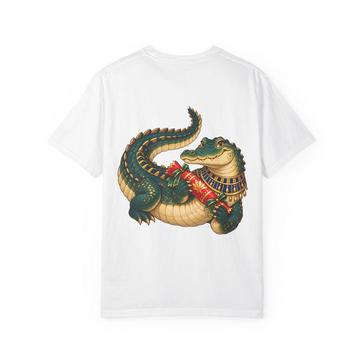 Nile Crocodile Christmas T-Shirt — Egyptian Holiday Cracker Printify