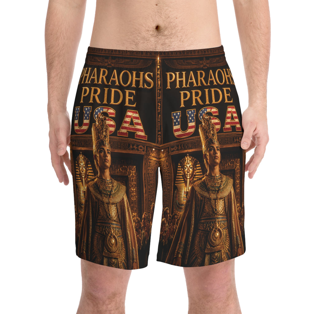 Pharaohs Pride USA Men's Egyptian Heritage Beach Shorts
