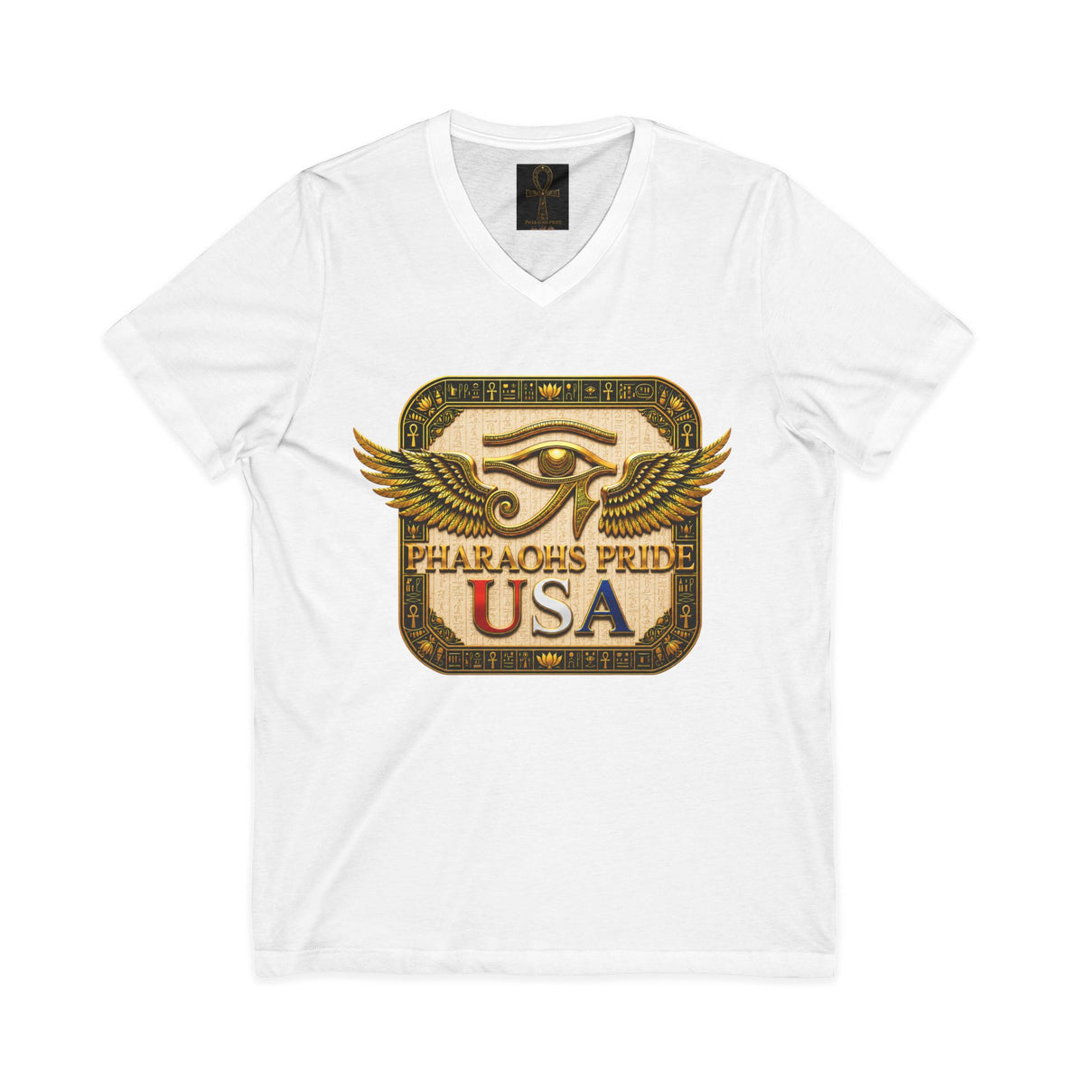 Pharaohs Pride USA Heritage Crest V-neck T-shirt
