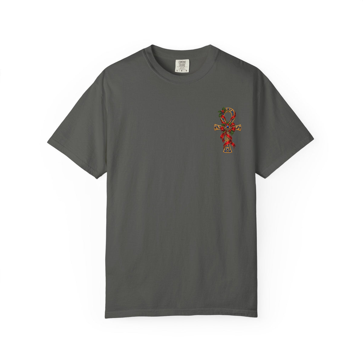 Egyptian Ankh Christmas Ribbon T-Shirt Printify