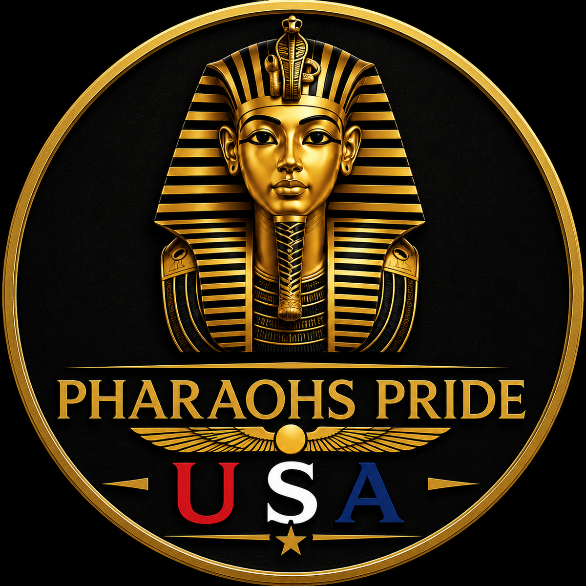 King Tut Egyptian pharaoh round mouse pad by Pharaohs Pride USA